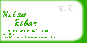 milan ribar business card